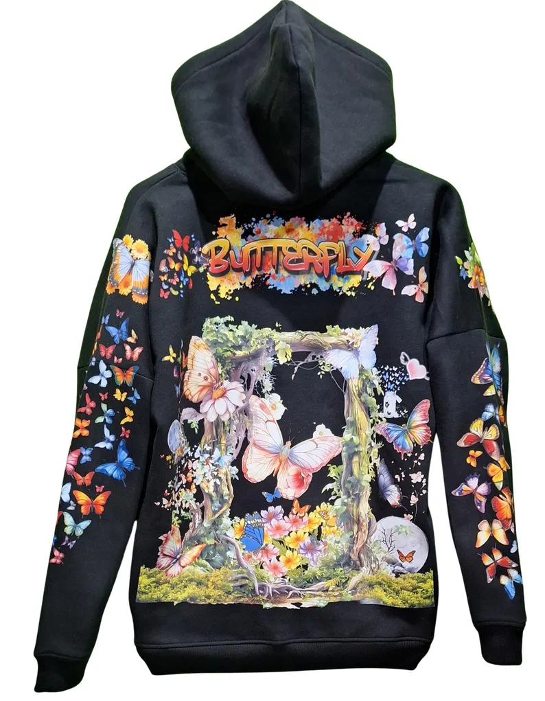 Butterfly Customised Graphic Hoodie – Unisex Heavyweight Streetwear