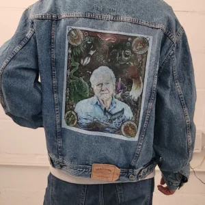 David Attenborough Vintage Customised Denim Trucker Jacket – S-XXL