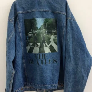 Vintage The Beatles Abbey Road Denim Trucker Jacket