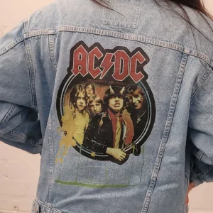 Vintage AC/DC Denim Trucker Jacket – Hand-Customised