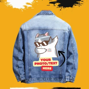 Custom Vintage Denim Trucker Jacket – Your Design or Text