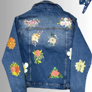 Flowers Customised Vintage Denim Trucker Jacket – S-XXL