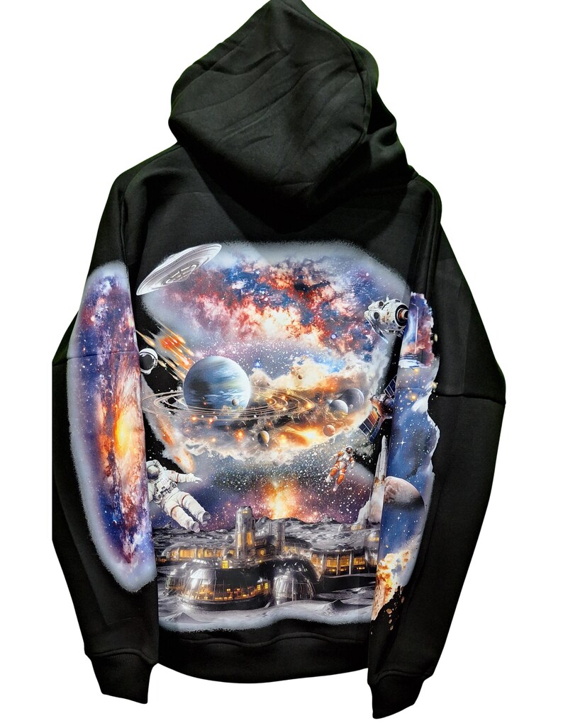Cosmos Custom Graphic Hoodie – Unisex Heavyweight Streetwear - Image 3