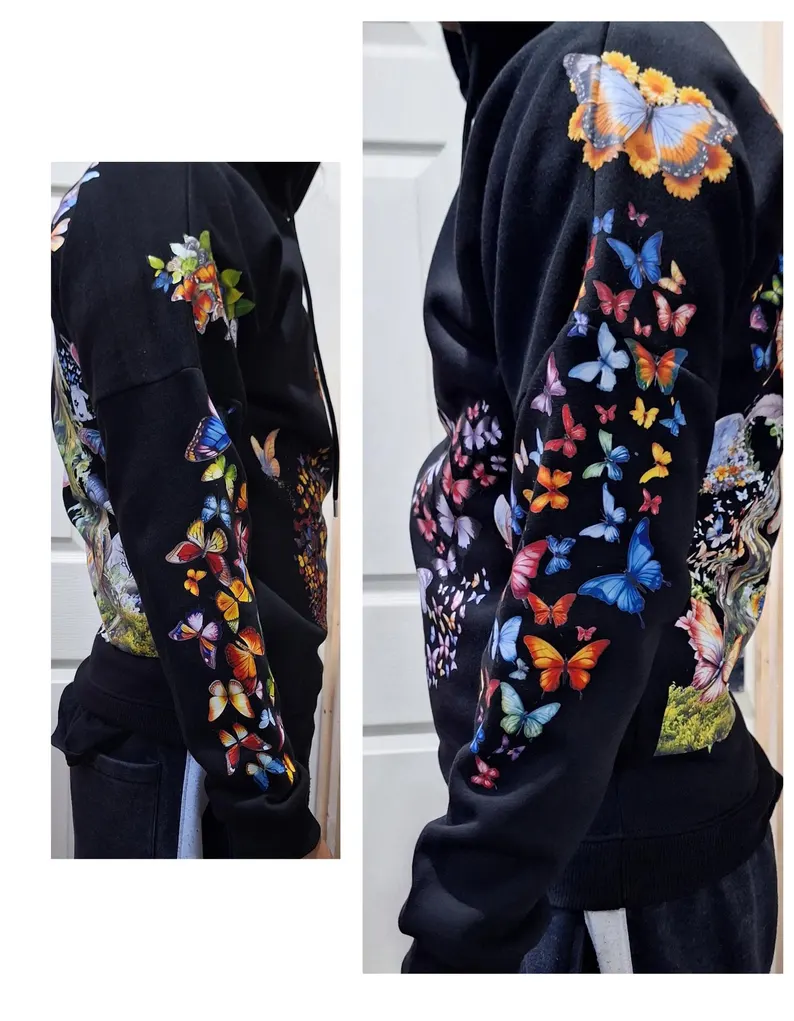 Butterfly Customised Graphic Hoodie – Unisex Heavyweight Streetwear - Image 4