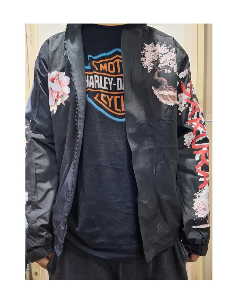 Japanese Sakura Fleece-Lined Bomber Jacket – Custom Design - Image 6