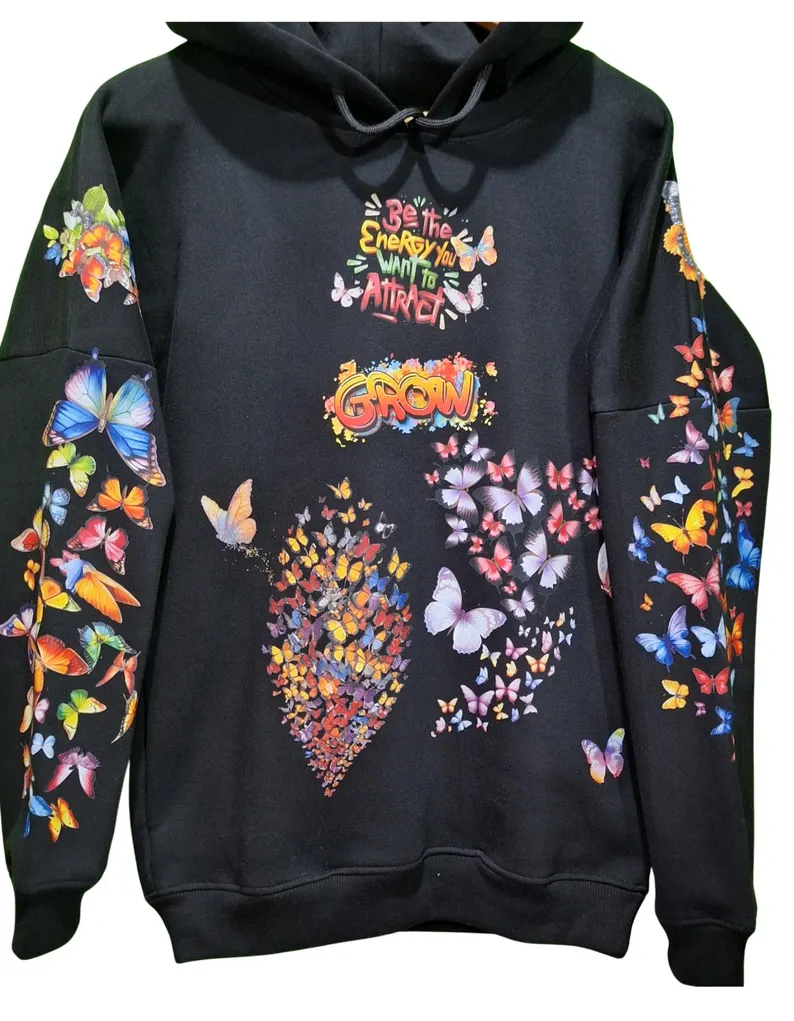 Butterfly Customised Graphic Hoodie – Unisex Heavyweight Streetwear - Image 7