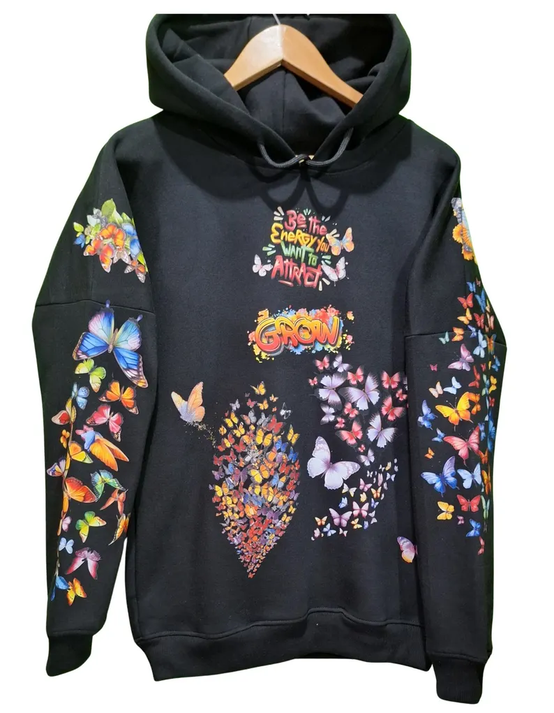 Butterfly Customised Graphic Hoodie – Unisex Heavyweight Streetwear - Image 8