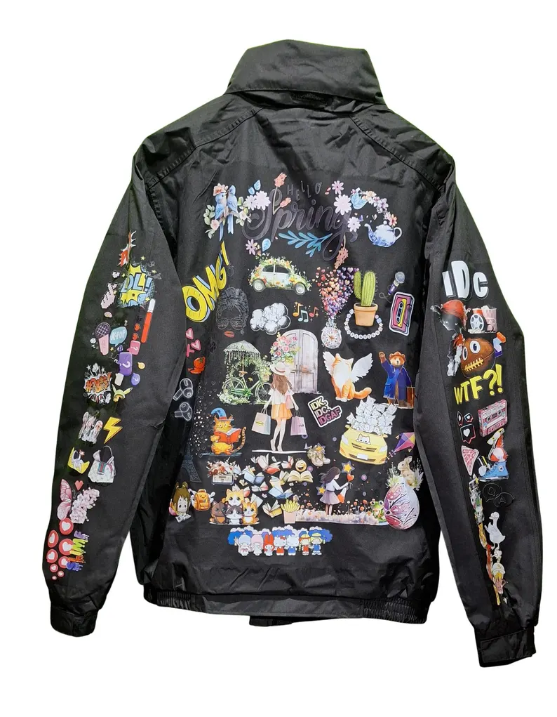 Vintage Hello Spring Fleece-Lined Bomber Jacket – Custom Design - Image 9