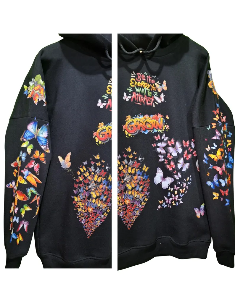 Butterfly Customised Graphic Hoodie – Unisex Heavyweight Streetwear - Image 9