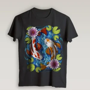 KOI FISH Custom Graphic Printed T-Shirt | Unisex Japanese Koi Fish Tee | Japanese Tattoo Art Streetwear Shirt