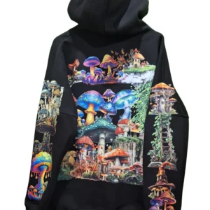 Mushroom Graphic Hoodie | Unisex Heavyweight Printed Pullover | 330 GSM Streetwear Sweatshirt