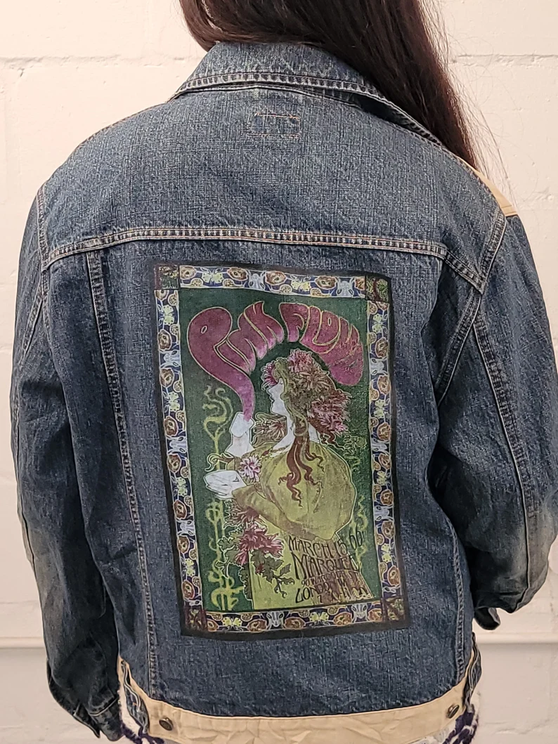Pink Floyd Vintage Denim Jacket – 80s/90s Custom Printed Trucker Jacket
