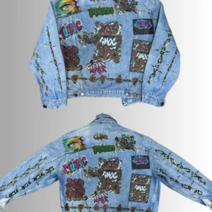 Graffiti Customised Vintage Denim Trucker Jacket – S-XXL