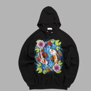KOI FISH Custom Graphic Printed Hoodie | Unisex Japanese Koi Fish Hoodie | 330 GSM Heavyweight Streetwear Hoodie