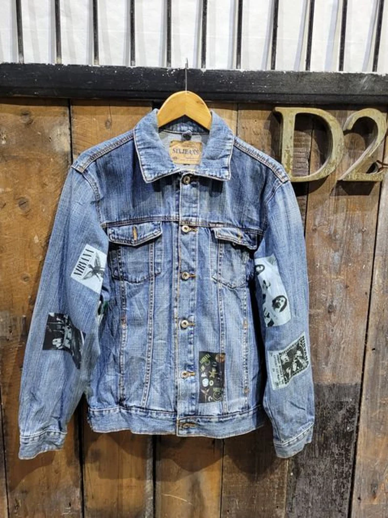 David Bowie Vintage Denim Jacket – 80s/90s Custom Printed Trucker Jacket - Image 4