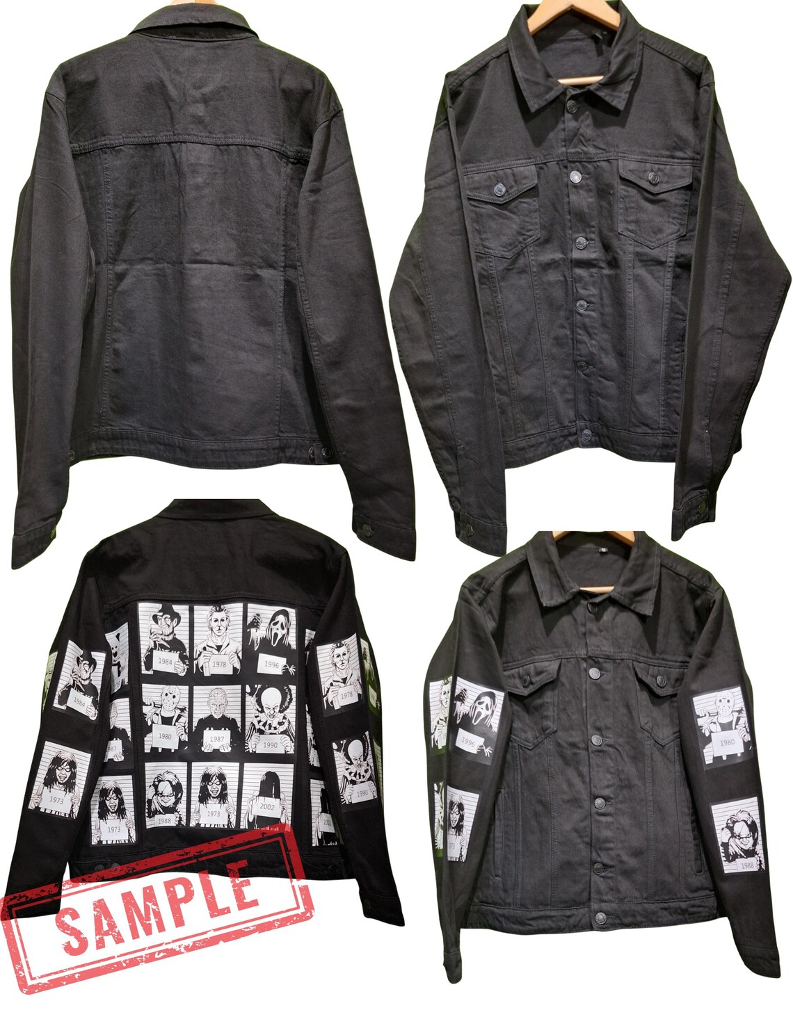Vintage Mushroom Design Denim Jacket – 80s/90s Custom Printed Trucker Jacket - Image 7