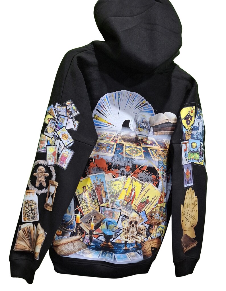 Tarot Theme Graphic Hoodie – Premium Heavyweight Unisex Streetwear - Image 3