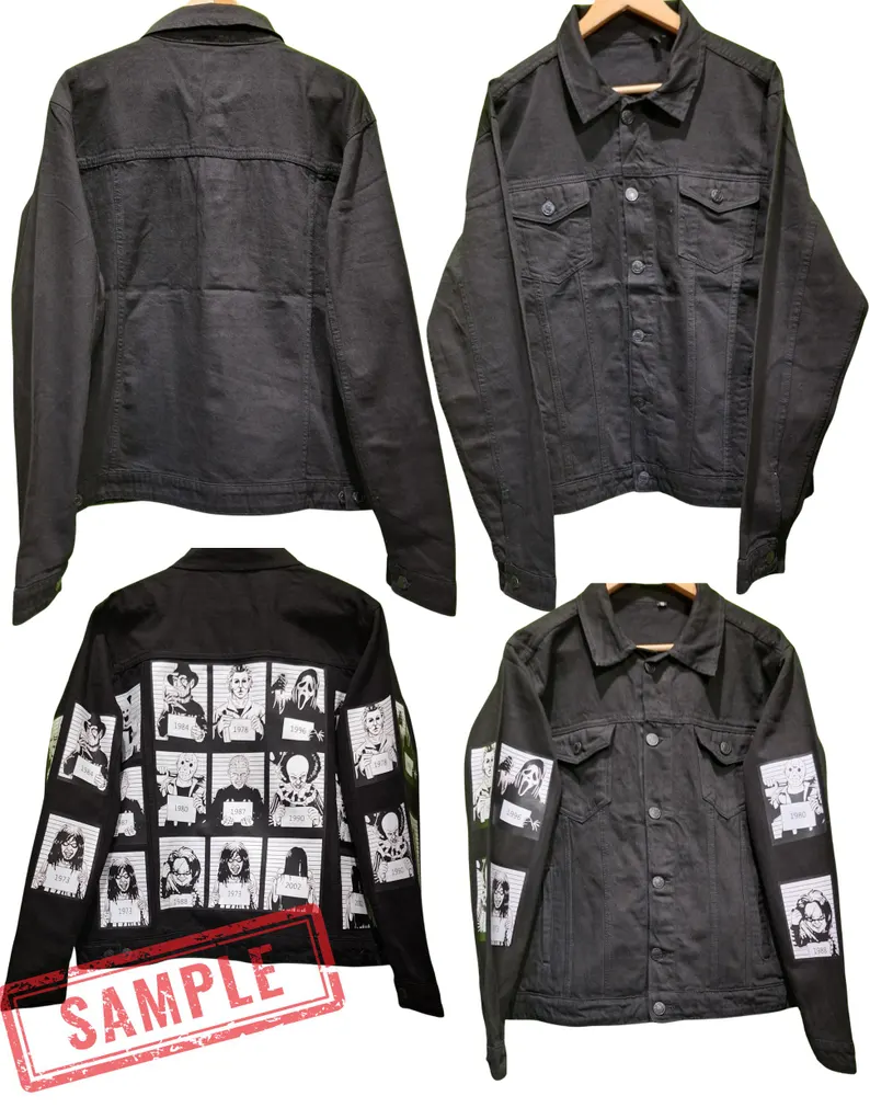 Space Cat Vintage Denim Jacket – 80s/90s Custom Printed Trucker Jacket - Image 5
